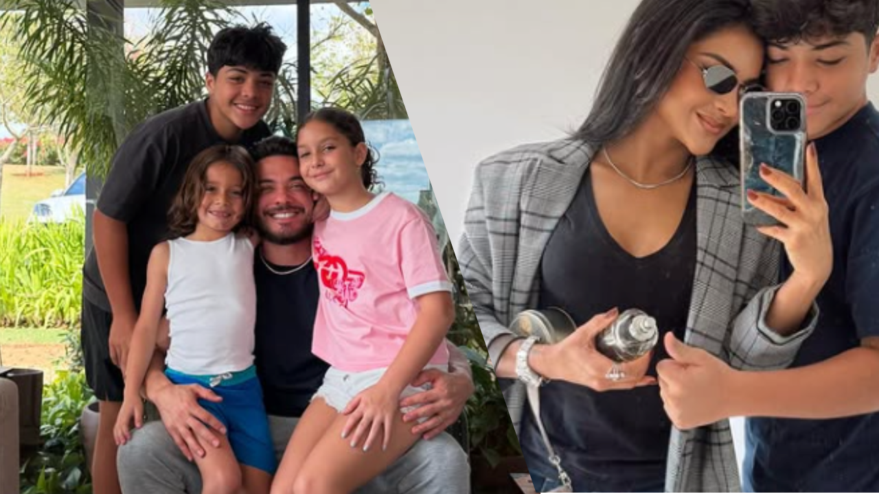 Wesley Sabafão, Mileide e filho (Foto: Instagram/@wesleysafadao e @mileidemihaile)